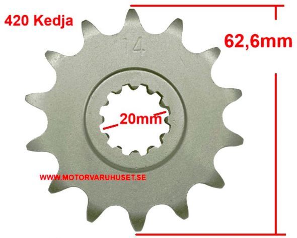Framdrev 14 kugg - 20mm - 420