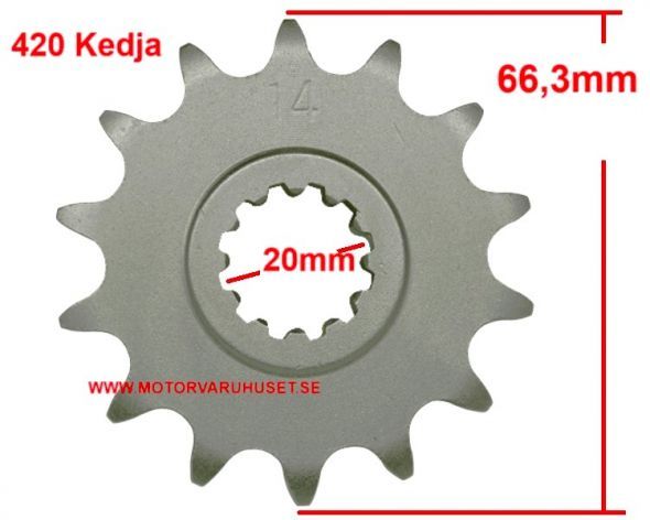 Framdrev 15 kugg - 20mm - 420