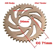 428 Kedja 4 Bult - CC 71mm - 43st Kugg