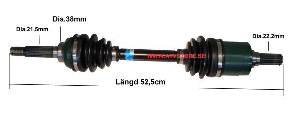 Drivaxel 52,5cm Fram
