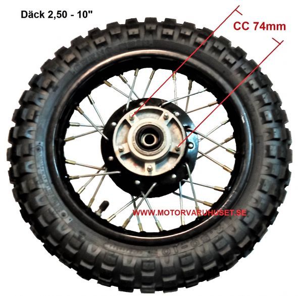 Framfälg med däck 2,50 - 10"