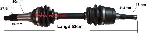 Drivaxel 53cm