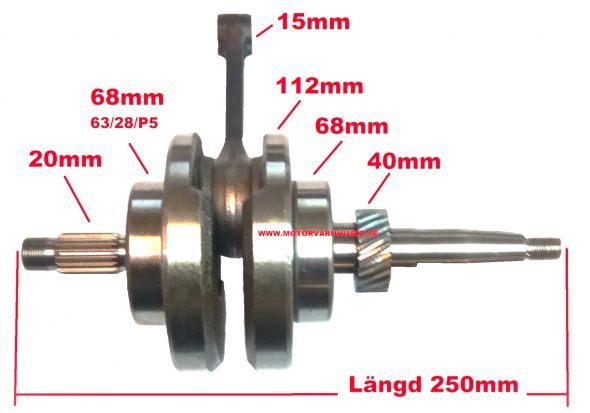 Vevaxel 25cm