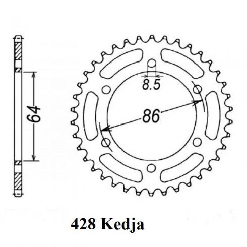 428 Kedja 6 Bult