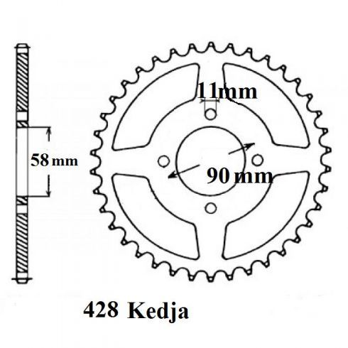 428 Kedja 4 Bult