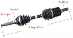 Drivaxel 47cm VÄnster Fram