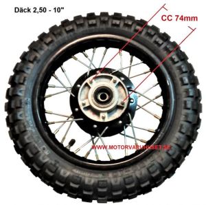 Framfälg med däck 2,50 - 10