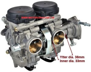 Dubbelförgasare 38mm - 52mm