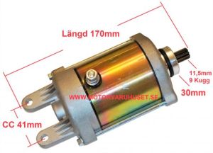 Startmotor CC 41mm / 9 Kugg / 170mm 