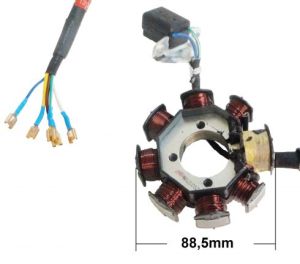 Stator 88,5mm 5st kablar