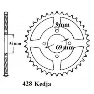 428 Kedja 4 Bult - CC 70mm - 37st Kugg
