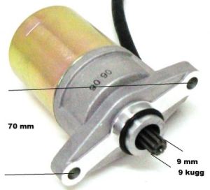 Startmotor 9kugg / 9mm